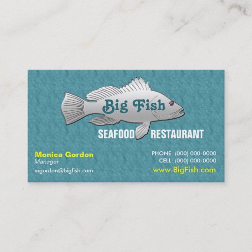 Customizable Seafood Restaurant Business Card