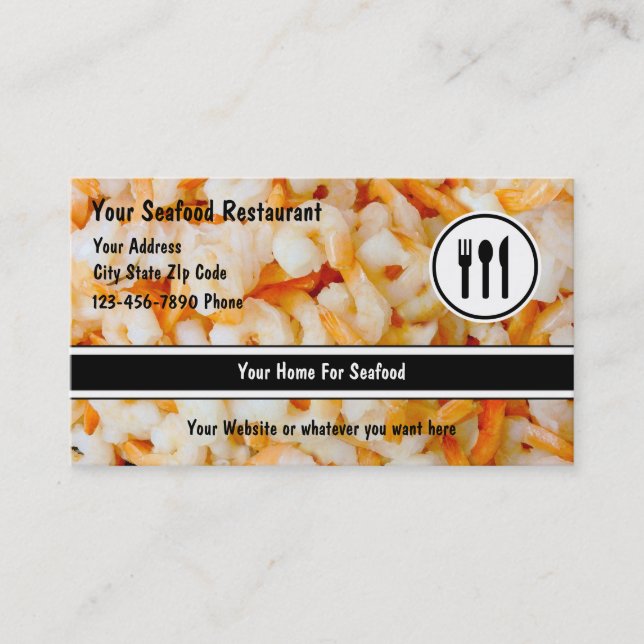 Seafood Restaurant Business Cards (Front)
