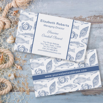 Seafood Restaurant Coastal Boutique Or Resort Business Card by AntiqueImages at Zazzle