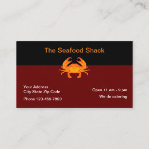 Seafood Restaurant Crab Theme Business Card