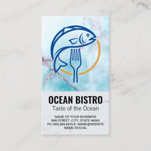 Seafood Restaurant Logo | Fish Fork Business Card