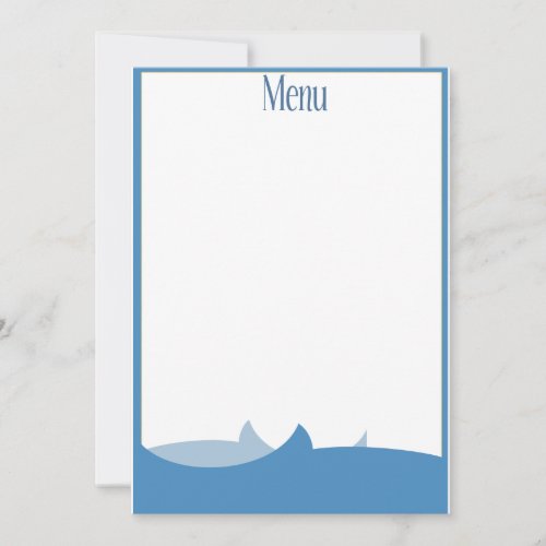 Seafood restaurant menu