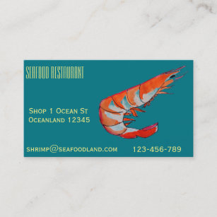 Seafood restaurant or catering business business card