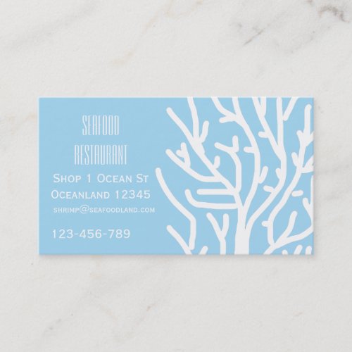 Seafood restaurant or catering business business card
