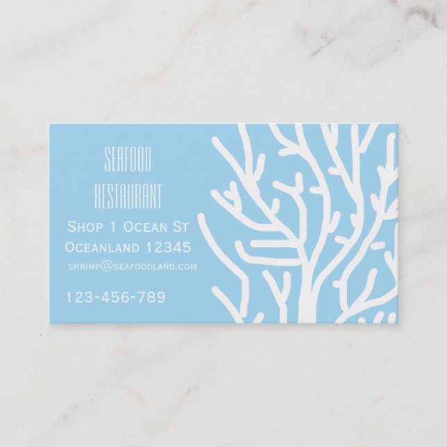Seafood restaurant or catering business business card (Front)