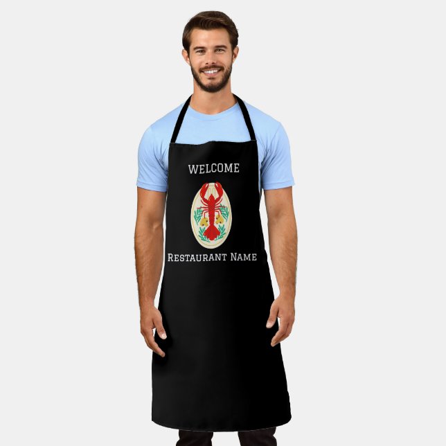 Seafood restaurant welcome red lobster Personalize Apron (Worn)