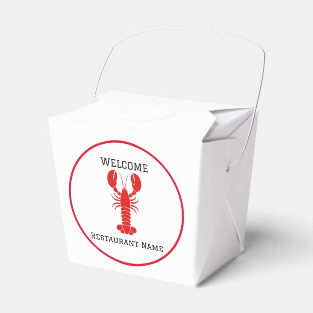 Seafood restaurant welcome red lobster Personalize Favor Boxes (Front Side)
