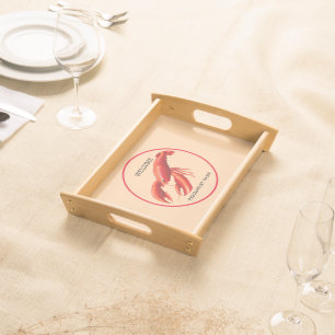 Seafood restaurant welcome red lobster Personalize Serving Tray