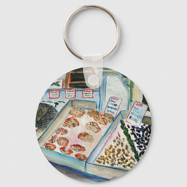 Seafood Sale Keychain (Pike Place Seattle) (Front)