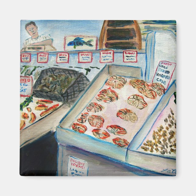 Seafood Sale Magnet (Pike Place Seattle) (Front)