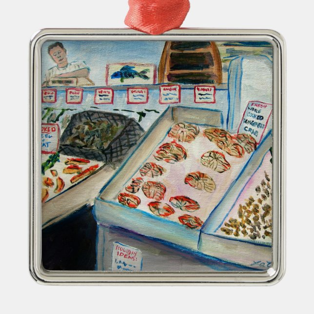 Seafood Sale Ornament (Pike Place - Seattle, WA) (Front)