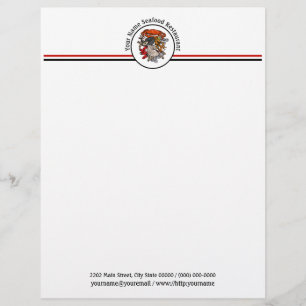 Seafood Shellfish Crab Restaurant Logo Custom Letterhead
