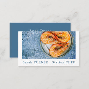 Seafood Shrimp, Chef, Cooking Business Card
