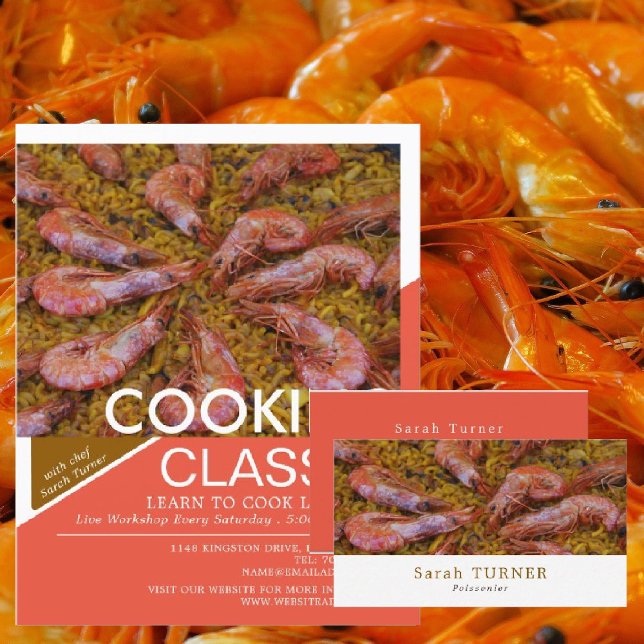 Seafood Shrimp, Cooking Classes Advertising Flyer (Creator Uploaded)