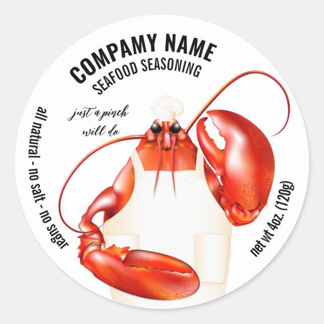 Seafood Spice Seasoning Classic Round Sticker (Front)
