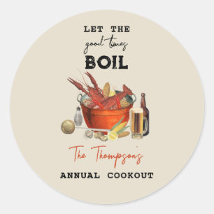 Seafood Summer Annual Crawfish Boil Party Classic Round Sticker