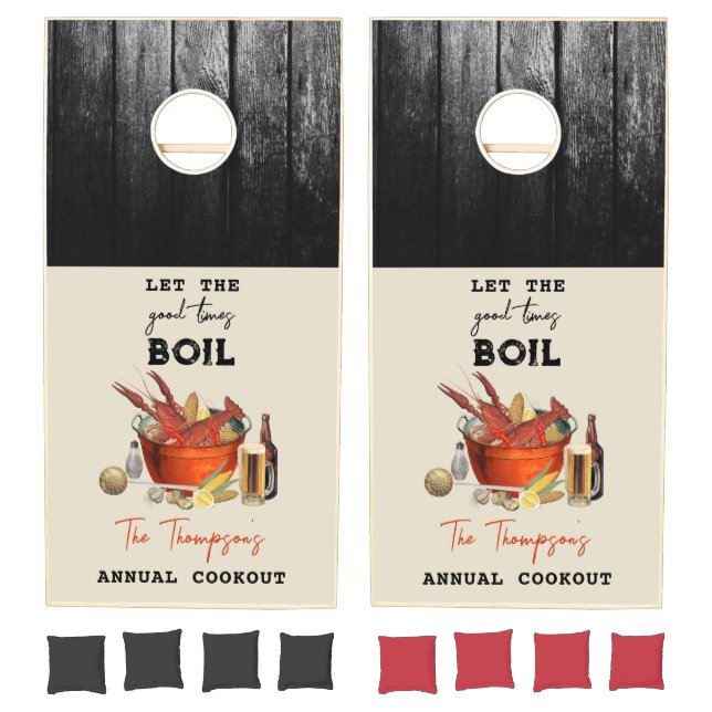 Seafood Summer Annual Crawfish Boil Party Cornhole Set (Set)