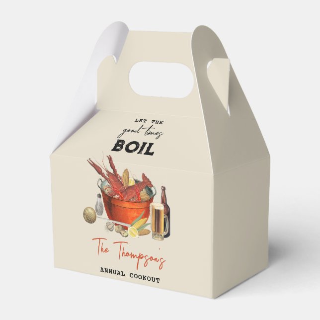 Seafood Summer Annual Crawfish Boil Party Favor Boxes (Front Side)