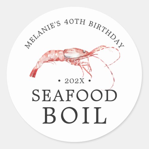 Seafood Themed Birthday Party Classic Round Sticker