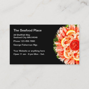 Seafood Themed Restaurant Business Cards