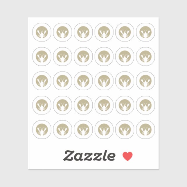 Seafood Wedding Place Cards Meal Choice  Sticker (Sheet)