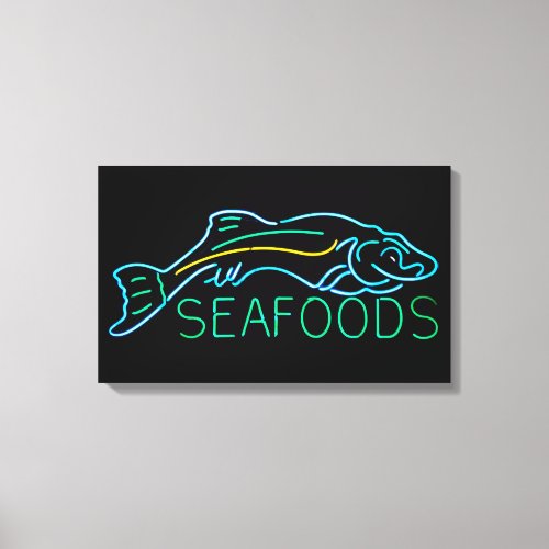 Seafoods with Fish Neon Sign