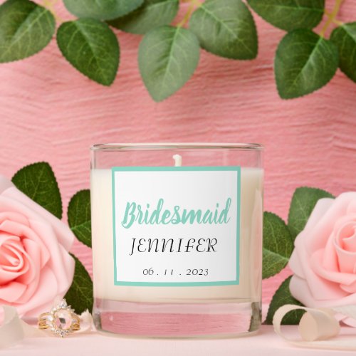 Seaforam Stylized Bridesmaid Name Scented Candle