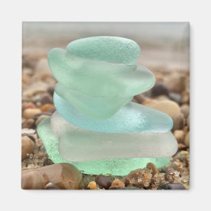 Seaglass and sand magnet