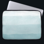 Seaglass Aqua Watercolor Gradient Colorblock Laptop Sleeve<br><div class="desc">Wrap your laptop in breezy, beachy style with our chic gradient watercolor sleeve. Design features imperfect, hand painted colorblock stripes in soft aqua watercolors ranging from pale to deep, for a unique dip dye ombre gradient effect. Looking for this design on another product you don't see in my shop? Contact...</div>