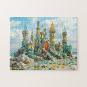Seaglass Castle Coastal Ocean Crystal Palace Jigsaw Puzzle