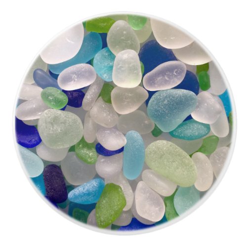 Seaglass ceramic cabinet door knob