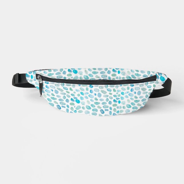 Seaglass Coastal Pattern Pebble Fanny Pack (Front)