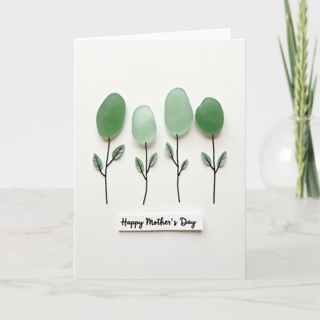 Seaglass Floral Mothers Day Card (Front)