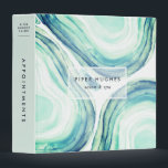 Seaglass Geode Binder<br><div class="desc">Perfect for your salon or spa business, school, or bookkeeping at home, our chic watercolor binder features geode agate slice illustrations in ethereal shades of seaglass green, with two lines of custom text overlaid on a sheer white element. Add additional custom text to the spine in navy on matching sea...</div>