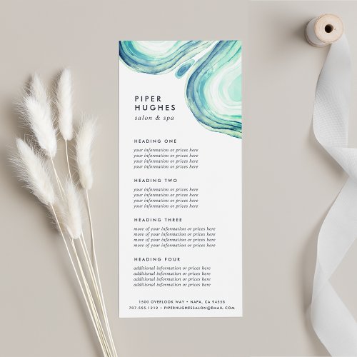 Seaglass Geode  Services or Price List Rack Card