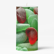 Seaglass holiday candle