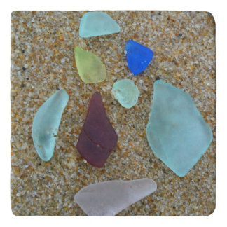 Seaglass On Beach Trivet