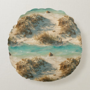 “Seaglass Reverie” Round Pillow