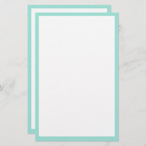 Seaglass Sea Green Border Light Custom Color Cool Stationery