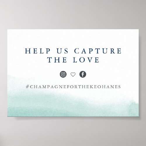 Seaglass Tides Wedding Hashtag Sign