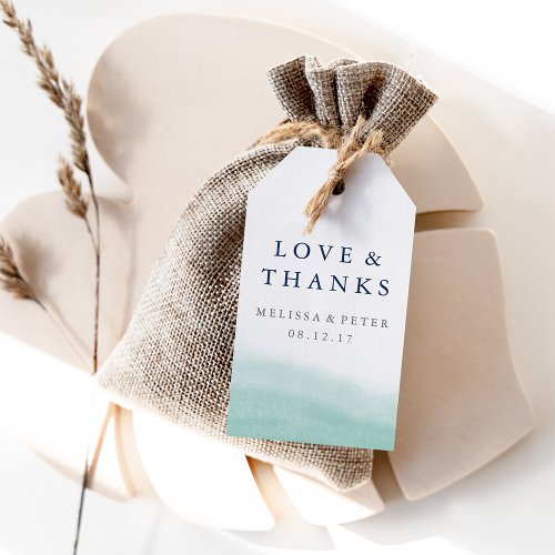 Seaglass Tides Wedding Thank You Favor Gift Tags