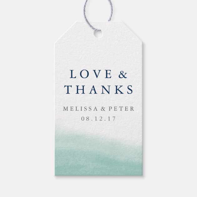 Seaglass Tides Wedding Thank You Favor Gift Tags