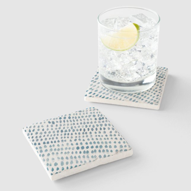 Seaglass  Watercolor Marble Stone Coaster (Side)