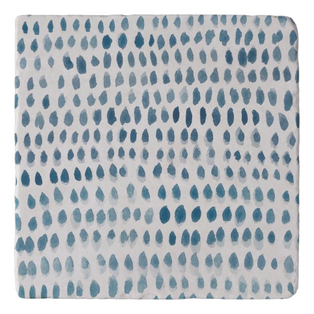 Seaglass  Watercolor Marble Stone Coaster (Front)