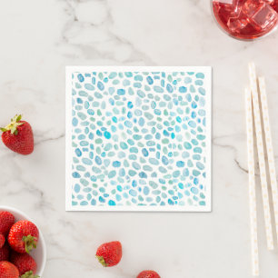 Seaglass Watercolor Painting Beach Napkins