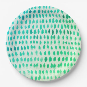 Seaglass Watercolor Pattern Paper Plates