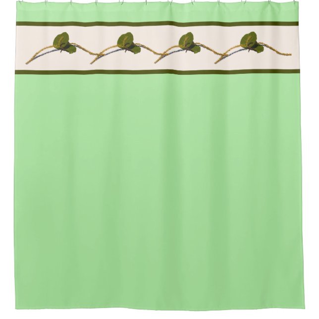 Seagrape Blooms- Key Lime Shower Curtain (Front)