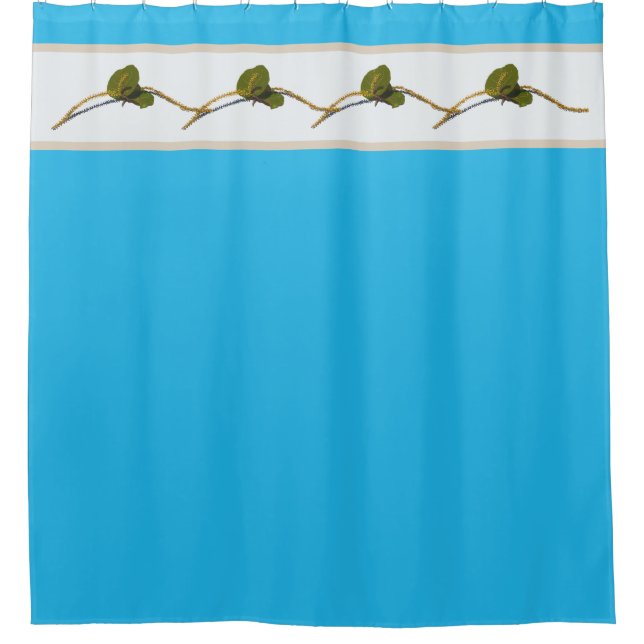 Seagrape Blooms- Lagoon Shower Curtain (Front)