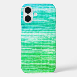 Seagrass Abstract Watercolor Ombre Neon iPhone 16 Case