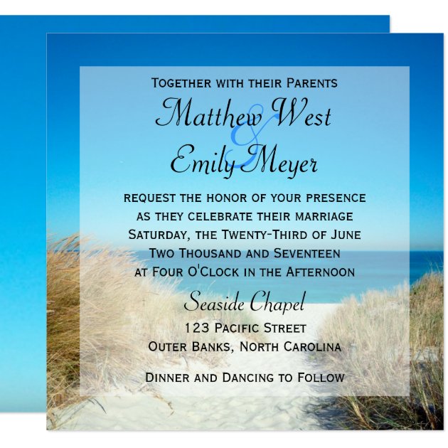 Seagrass Beach Wedding Invitations